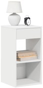 vidaXL Mesa de cabeceira com gaveta 35x34x66,5 cm branco