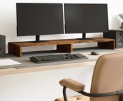 vidaXL Suporte monitor 100x27x10 cm derivados madeira carvalho fumado