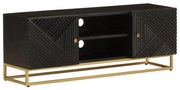 vidaXL Móvel de TV 110x30x40 cm mangueira maciça e ferro preto