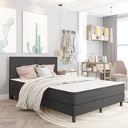 vidaXL Cama boxspring 140x200 cm tecido cinzento