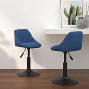 vidaXL Cadeiras de jantar giratórias 2 pcs veludo azul