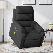 vidaXL Poltrona elétrica elevatória massagens tecido preto