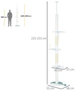 PawHut Arranhador para Gatos de 255 cm Torre para Gatos do Chão do Tet