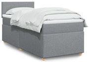 vidaXL Cama com molas/colchão 90x190 cm tecido cinzento-claro