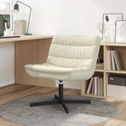 vidaXL Cadeira giratória Creme 63 x 75 x 76 cm PU