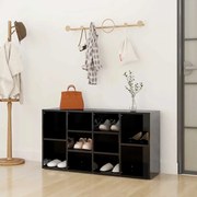 vidaXL Sapateira 103x30x55 cm contraplacado preto brilhante