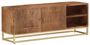vidaXL Móvel de TV 110x30x40 cm madeira de mangueira maciça e ferro