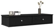 vidaXL Prateleira parede c/ gavetas 100x37,5x19cm deriv. madeira preto