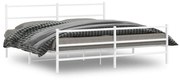 vidaXL Estrutura de cama com cabeceira e pés 180x200 cm metal branco