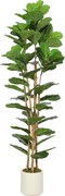 HOMCOM Figueira-lira artificial Planta artificial com 91 folhas, tronco de madeira maciça, vaso, 55 x 55 x 180 cm, Verde | Aosom Portugal