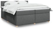 vidaXL Cama com molas/colchão 200x200 cm tecido cinzento-escuro