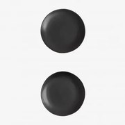 Pack De 2 Pratos De Sobremesa Em Grés Belvere Preto - Sklum