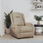 vidaXL Poltrona elevatória couro artificial cappuccino