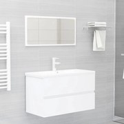 vidaXL Conjunto de móveis de casa de banho contraplacado branco