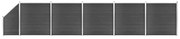 Conjunto de painel de vedação WPC 965x(105-186) cm preto