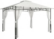 Outsunny Pavilhão, 3x3,6 m resistente à água Robust Pavilhão de jardim com mosquiteiro, telhado duplo, para jardim, terraço, Preto | Aosom Portugal