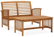 2 pcs conjunto lounge de jardim madeira de acácia maciça