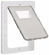 PawHut Porta para Cães e Gatos com Fechadura Magnética 2 Vias de Sistema de Bloqueio Porta 38,6x5,5x52cm Branco | Aosom Portugal