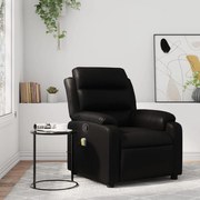 vidaXL Poltrona de massagens reclinável couro artificial preto
