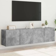 Móveis de parede para TV 2 pcs 80x30x41 cm cinzento cimento