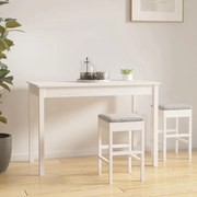 vidaXL Mesa de jantar 110x55x75 cm madeira de pinho maciça branco