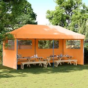 vidaXL Tenda para festas pop-up dobrável c/ 3 paredes laterais laranja