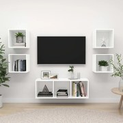 vidaXL 5 pcs conjunto de móveis de TV contraplacado branco