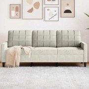 vidaXL Sofá de 3 lugares 180 cm veludo cor creme