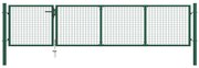 vidaXL Portão de jardim 350x75 cm aço verde