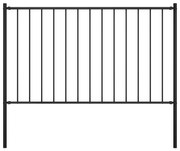Painel vedação c/ postes aço revestido a pó 1,7x0,75 m preto