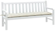 vidaXL Almofadão p/ banco de jardim 180x50x7cm mesclado tecido creme