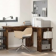 vidaXL Mesa de Canto com Armazenamento Carvalho Defumado 140x113,5x75cm