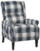 vidaXL Poltrona reclinável tecido azul