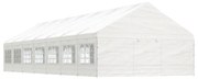 vidaXL Gazebo com telhado 15,61x5,88x3,75 m polietileno branco