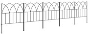 Outsunny Cercas de Jardim 205x45,5 cm Conjunto de 5 Cercas Decorativas para Jardim de Metal Barreira para Animais para Pátio Preto