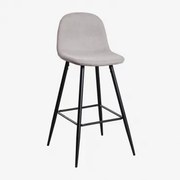 Pacote Com 4 Bancos Altos Glamm Cinza Concreto & ↑75 Cm & Preto - Sklum
