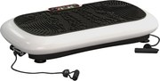 HOMCOM Plataforma vibratória com 99 níveis, 2 bandas de fitness 73 x 40 x 13cm Branco+Preto | Aosom Portugal