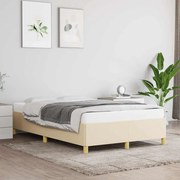 vidaXL Estrutura de cama sem colchão 120x190 cm tecido creme