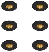 Conjunto de 6 focos embutidos modernos para casa de banho pretos IP54 - Shed Honey
