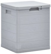 vidaXL Caixa de arrumação para jardim 90 L cinzento claro