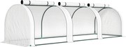 Outsunny Mini Estufa de Jardim Estufa para tomates 3L x 1l x 0,8H m Aço PE Alta densidade 140 g/m² Anti-UV 3 janelas Branco | Aosom Portugal