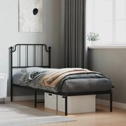 vidaXL Estrutura de cama com cabeceira 80x200 cm metal preto