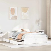 vidaXL Cama sem colchão 140x200 cm madeira de pinho maciça branco