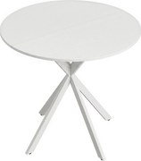 HOMCOM Mesa Redonda de Jantar para 2 Pessoas com Pés Cruzados em Aço, Ø80x75 cm, Branca | Aosom Portugal