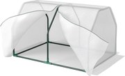 Outsunny Estufa de Jardim Terraço 99x71x60cm Estufa Pequena com Zíper pra Cultivos de Plantas Estrutura de Aço Cobertura PE Branco | Aosom Portugal