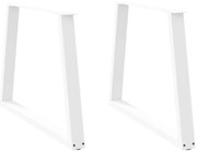 vidaXL Pés para mesa de jantar em V, 2 peças, branco, 100x(72-73,3) cm, aço