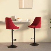 vidaXL Bancos de bar 2 pcs veludo vermelho tinto