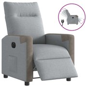 vidaXL Poltrona reclinável elétrica tecido cinzento-claro
