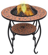 vidaXL Mesa braseira em mosaico 68 cm cerâmica terracota