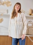 Blusa em gaze de algodão, especial gravidez e amamentação cru